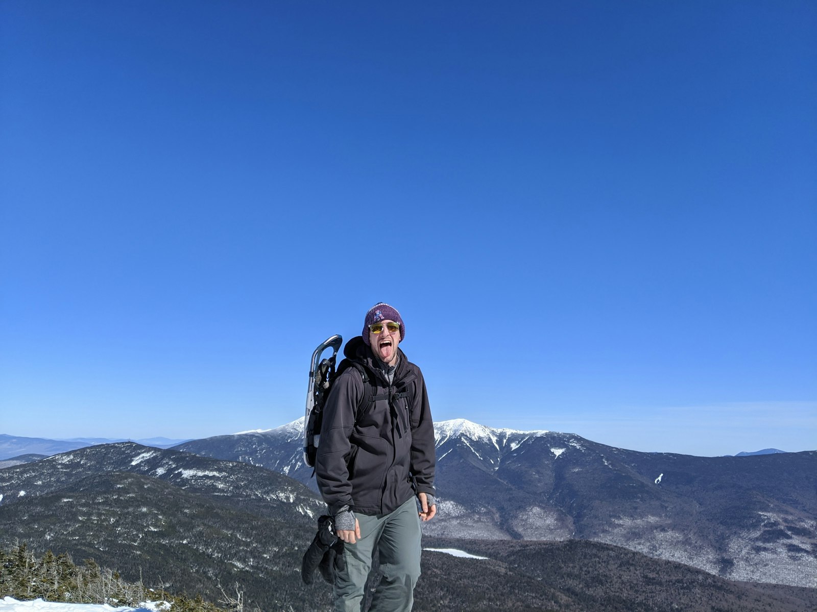 Max overlooking the mountains